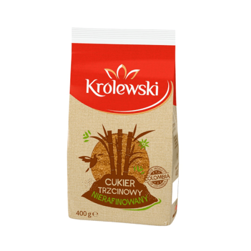 Cukier trzcinowy nierafinowany 400g Królewski