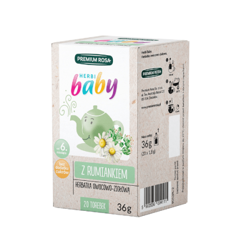 Herbatka owocowo-ziołowa Herbi Baby z rumiankiem 36g (20x1,8g) Premium Rosa