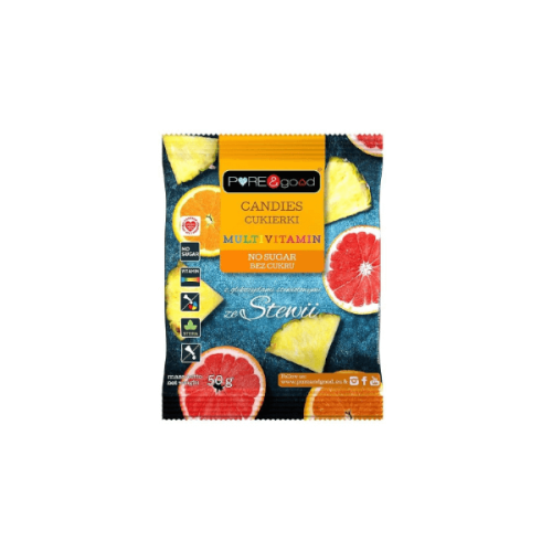 Cukierki multiwitamina bez cukru 50g Pure&Good