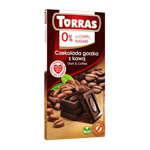 Czekolada gorzka z kawą bez dodatku cukru 75g Torras