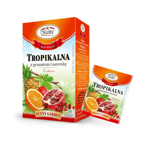 Herbatka owocowa tropikalna z granatem i acerolą Sunny Garden 40g (20x2g) Malwa