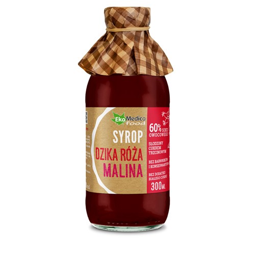 Syrop dzika róża malina 300ml ekamedica
